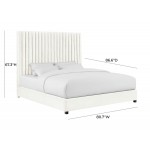 TOV Furniture Arabelle White Velvet Bed in King