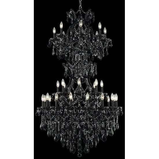 Elegant Lighting Maria Theresa 34 Light Black Chandelier Jet (Black) Swarovski Elements Crystal