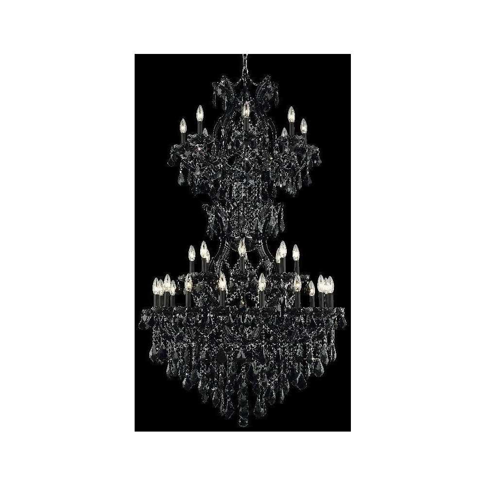Elegant Lighting Maria Theresa 34 Light Black Chandelier Jet (Black) Swarovski Elements Crystal