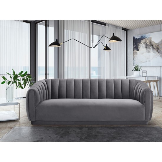 TOV Furniture Arno Grey Velvet Sofa
