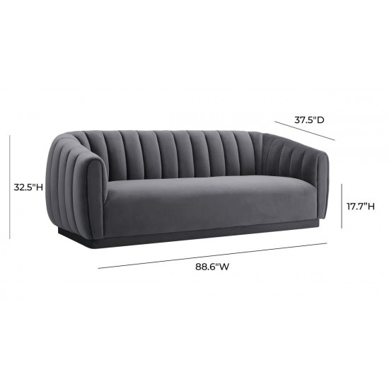 TOV Furniture Arno Grey Velvet Sofa