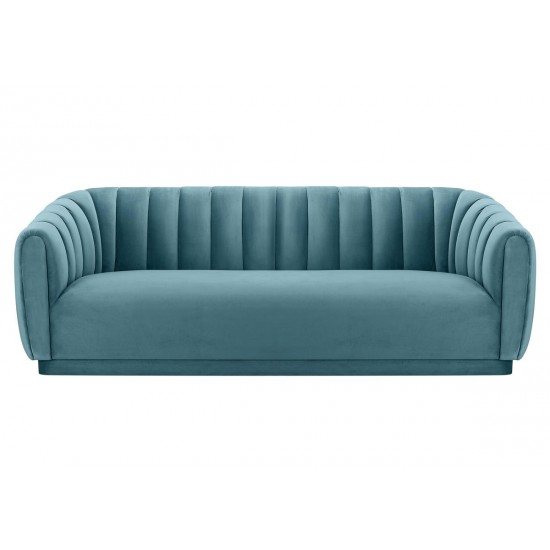 TOV Furniture Arno Sea Blue Velvet Sofa