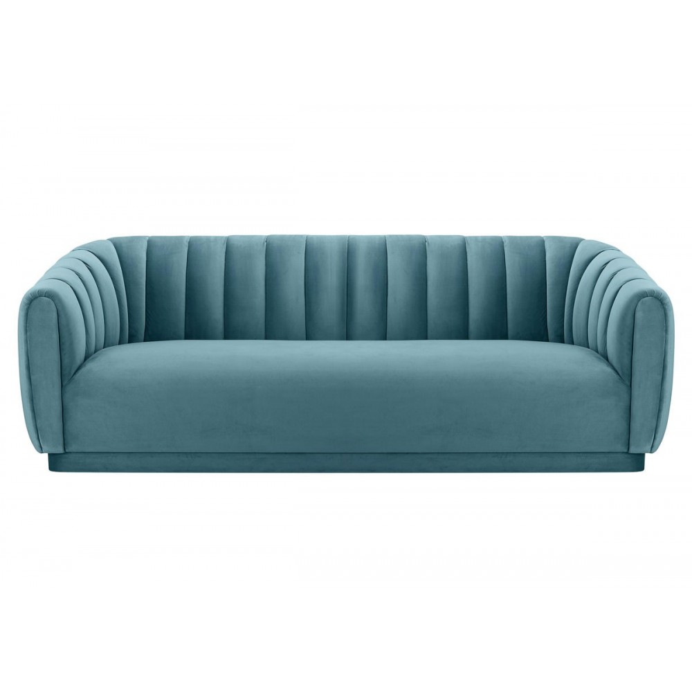 TOV Furniture Arno Sea Blue Velvet Sofa