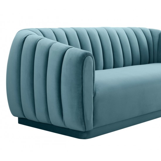 TOV Furniture Arno Sea Blue Velvet Sofa