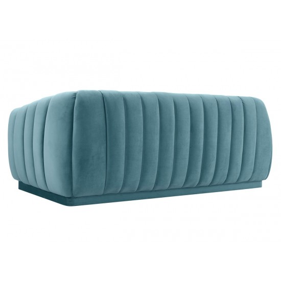 TOV Furniture Arno Sea Blue Velvet Sofa