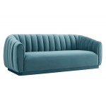 TOV Furniture Arno Sea Blue Velvet Sofa