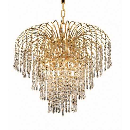 Elegant Lighting Falls 6 Light Gold Chandelier Clear Royal Cut Crystal