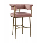 TOV Furniture Astrid Blush Velvet Bar Stool