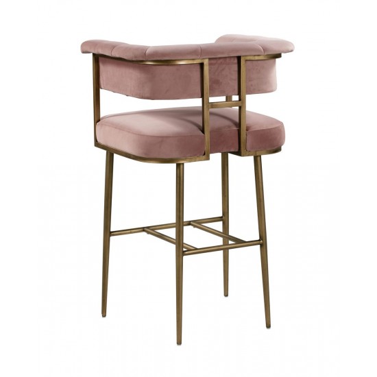 TOV Furniture Astrid Blush Velvet Bar Stool