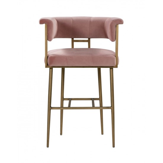 TOV Furniture Astrid Blush Velvet Bar Stool