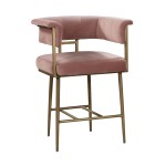 TOV Furniture Astrid Blush Velvet Counter Stool