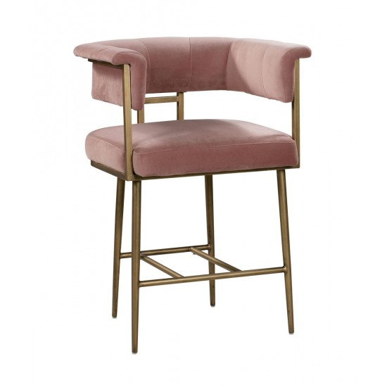 TOV Furniture Astrid Blush Velvet Counter Stool