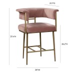 TOV Furniture Astrid Blush Velvet Counter Stool