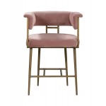 TOV Furniture Astrid Blush Velvet Counter Stool