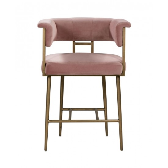 TOV Furniture Astrid Blush Velvet Counter Stool