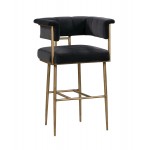 TOV Furniture Astrid Grey Velvet Bar Stool