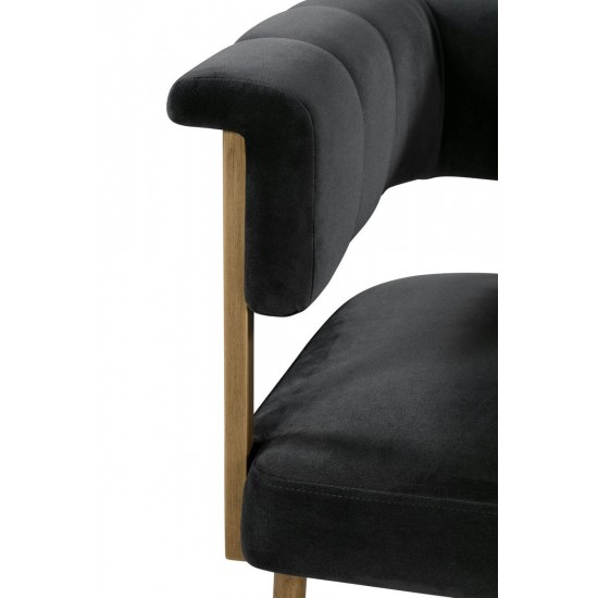 TOV Furniture Astrid Grey Velvet Bar Stool