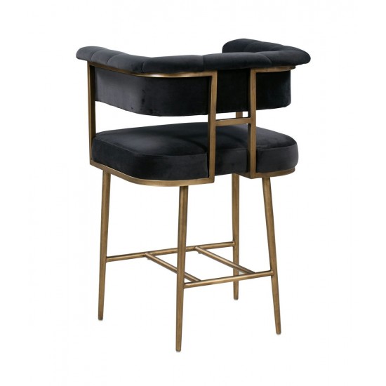 TOV Furniture Astrid Grey Velvet Bar Stool