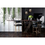 TOV Furniture Astrid Grey Velvet Bar Stool