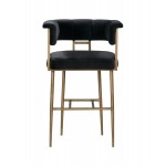 TOV Furniture Astrid Grey Velvet Bar Stool