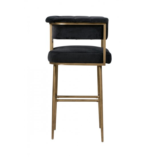 TOV Furniture Astrid Grey Velvet Bar Stool