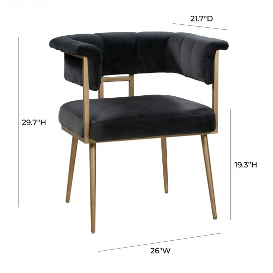 TOV Furniture Astrid Grey Velvet Chair