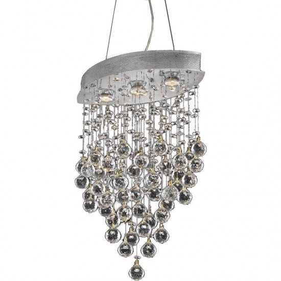 Elegant Lighting Galaxy 3 Light Chrome Pendant Clear Swarovski Elements Crystal