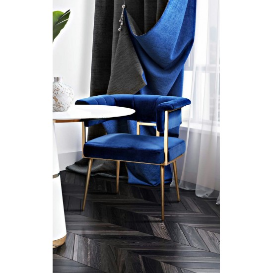 TOV Furniture Astrid Navy Velvet Chair