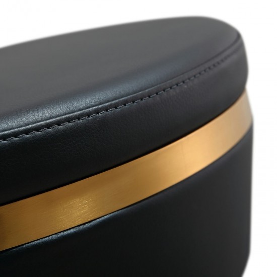 TOV Furniture Astro Black and Gold Adjustable Stool