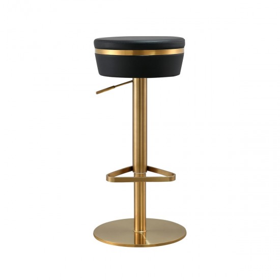 TOV Furniture Astro Black and Gold Adjustable Stool