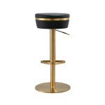 TOV Furniture Astro Black and Gold Adjustable Stool