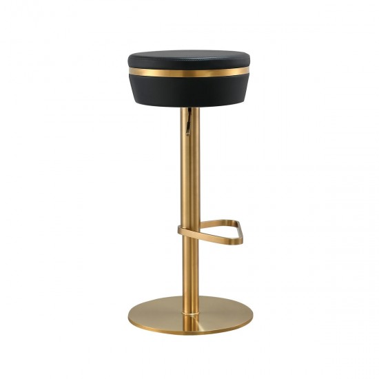 TOV Furniture Astro Black and Gold Adjustable Stool