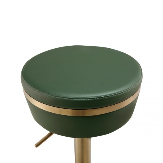 TOV Furniture Astro Malachite Green and Gold Adjustable Stool