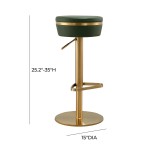 TOV Furniture Astro Malachite Green and Gold Adjustable Stool