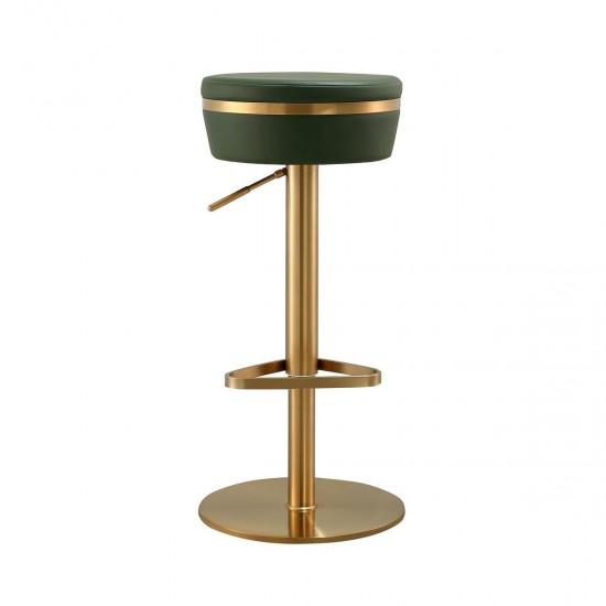 TOV Furniture Astro Malachite Green and Gold Adjustable Stool