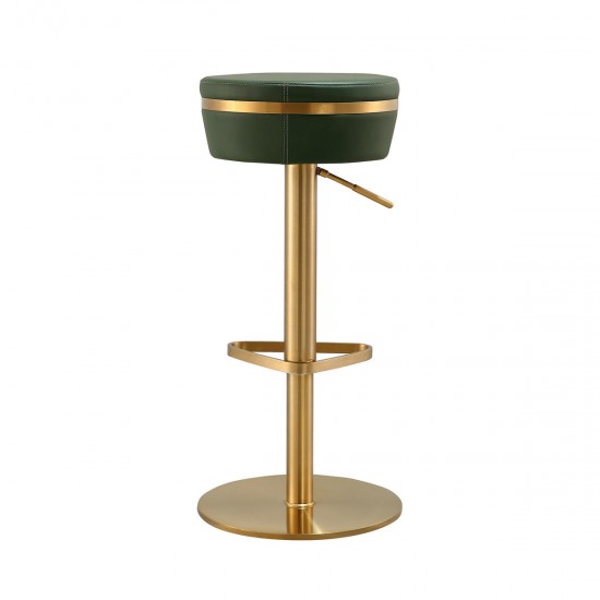 TOV Furniture Astro Malachite Green and Gold Adjustable Stool