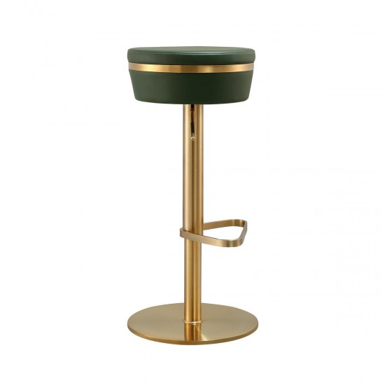 TOV Furniture Astro Malachite Green and Gold Adjustable Stool