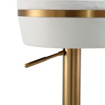 TOV Furniture Astro White and Gold Adjustable Stool