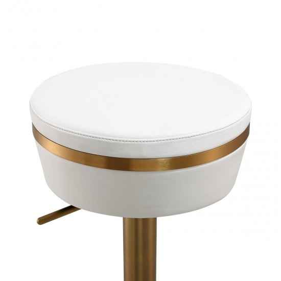 TOV Furniture Astro White and Gold Adjustable Stool