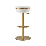 TOV Furniture Astro White and Gold Adjustable Stool