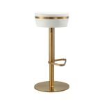 TOV Furniture Astro White and Gold Adjustable Stool