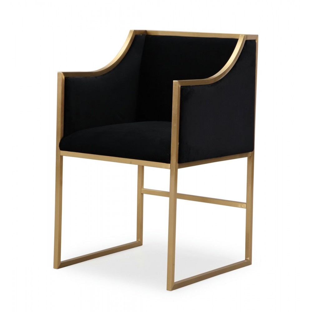 TOV Furniture Atara Black Velvet Gold Chair