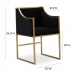 TOV Furniture Atara Black Velvet Gold Chair