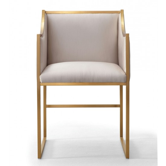 TOV Furniture Atara Cream Velvet Gold Chair