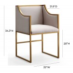 TOV Furniture Atara Cream Velvet Gold Chair