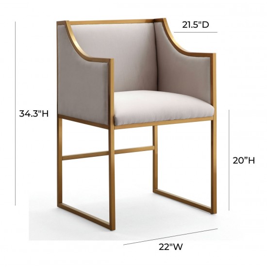 TOV Furniture Atara Cream Velvet Gold Chair