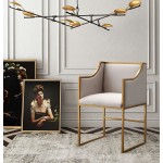 TOV Furniture Atara Cream Velvet Gold Chair