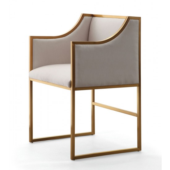 TOV Furniture Atara Cream Velvet Gold Chair