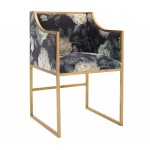 TOV Furniture Atara Floral Velvet Gold Chair