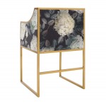 TOV Furniture Atara Floral Velvet Gold Chair